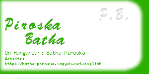 piroska batha business card